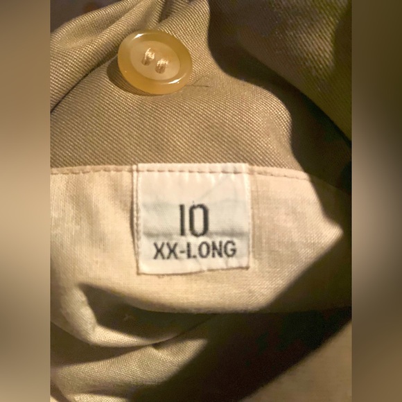 Unique Vintage Burberry Tan Trench Coat w/ Removable Wool Liner Sz 10 XXLong - Picture 4 of 15